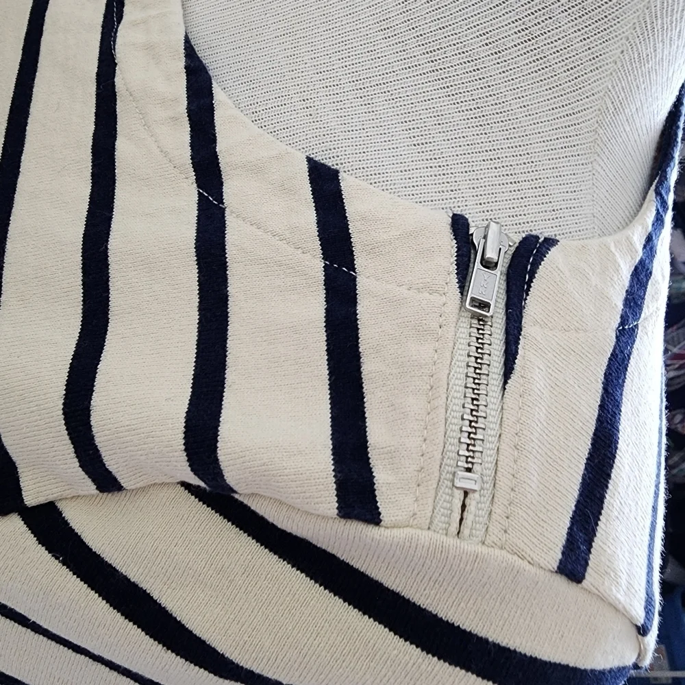 J.Crew Crew Neck Nautica Horizontal Striped 100 % Cotton Shift Dress Size S